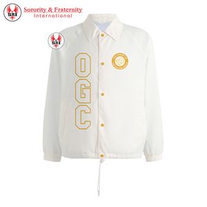 เสื้อแจ็คเก็ตโพลีเอสเตอร์ปักลายวงกลมทองคำสำหรับผู้หญิง |   เสื้อโค้ชปักลายโอจีซี เมสัน สำหรับสุภาพสตรี แบบสั่งทำพิเศษ - Product Image 5