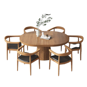<b>Solid</b> <b>Wood</b> <b>Round</b> <b>Dining</b> <b>Table</b> Set Good at Quality Restaurant Set Luxury <b>Dining</b> and Restaurant Furniture Wholesale Price - Product Image 1