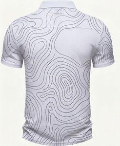 T-shirt Homme Imprimé Noir à Motif Abstrait Tricoté Respirant Coupe Slim Manches Courtes Art Lignes Modernes Personnalisé – Meilleure Vente - Product Image 2
