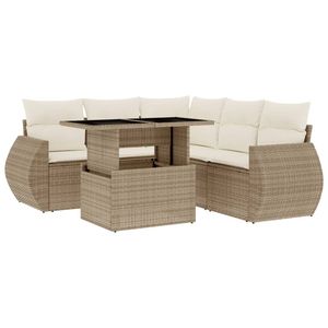 Grande divano da giardino modulare Beige PE Rattan comodo mobili da esterno modulari - Product Image 2