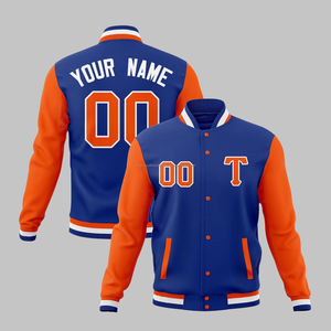 Chaqueta universitaria de alta calidad para hombres y mujeres, chaqueta universitaria de algodón polar Letterman con cuello levantado, venta al por mayor - Product Image 1