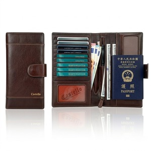 ALL ONE Portefeuille de voyage en cuir Castello de haute qualité avec protection RFID pour passeport, carte d'identité et carte d'embarquement, avec fermoirs en polyester - Product Image 1