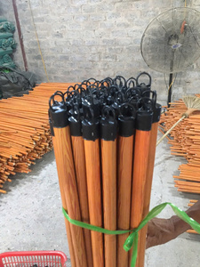 Manche de balai en bois naturel de 120 cm, grain de bois naturel, écologique, avec tête en PVC et pelle à poussière – Vente directe usine - Product Image 5