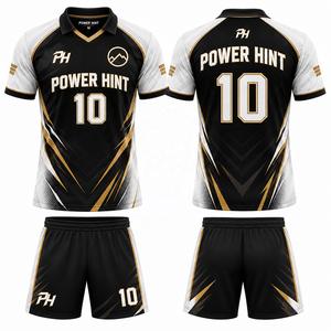 Maillots de football respirants et anti-transpiration à séchage rapide 100 % polyester pour adultes – Ensemble uniforme de compétition personnalisable avec nom d'équipe - Product Image 3