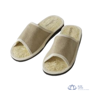 [HOT SELLING] BLUE LOTUS All <b>Natural</b> Loofah Slippers Eco-Friendly Foot Scrub with Gift Box Home Spa Use Vietnam - Product Image 1