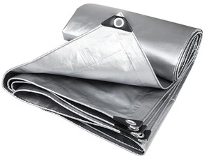 Heavyweight ผ้าใบกันน้ำสีเทาพีวีซีผ้าใบกันน้ำลายผ้าทอแบบธรรมดาครอบคลุมรถบรรทุกเต็นท์อุตสาหกรรม - Product Image 3