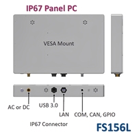 PC industriel marin 15,6 pouces entièrement étanche IP67 avec écran tactile (PCAP/Résistif), option SSD 250 Go, UPS interne, WiFi6+BT