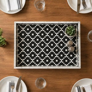 Bandeja Decorativa Artesanal Premium con Incrustaciones de Hueso para Organización de Baño y Dormitorio, Hecha a Mano - Product Image 3