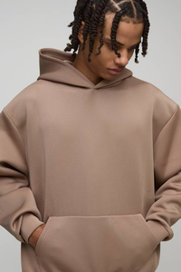 Manufactured Heavyweight 100% Cotton Fleece Thick Oversized <b>Men</b> Pullover <b>Hoodies</b> Custom Embossed Winter Streetwear <b>Hoodies</b> - Product Image 3