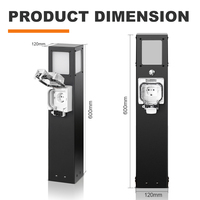 Poteau d'alimentation extérieur multi-normes internationales, socle d'alimentation en acier inoxydable avec prise universelle pour camping-car, quai de marina
