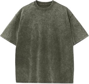 เสื้อยืดแขนสั้นวินเทจผ้าฝ้าย 100% 230gsm ขายส่ง ปรับแต่งโลโก้ได้ พิมพ์ลายเสื้อยืดโอเวอร์ไซส์ผู้ชาย เสื้อยืดฟอกสี - Product Image 1