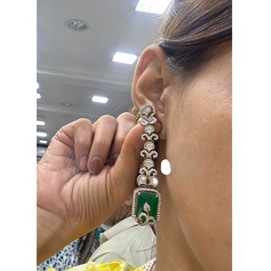 Exquisite Premium Quality Brass <b>Gold</b> Plated Drop <b>Earrings</b> <b>Set</b> For Women Wedding Wear Occasion - Product Image 1