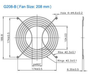 Protector de Ventilador Metálico SYMBANG G208-B de 208 mm con Garantía de 3 Años - Product Image 2