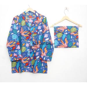 Conjunto de Pijama Largo Elegante y Cómodo con Estampado Floral Hecho a Mano en India para Mujer, Ropa de Dormir para Toda Temporada, el Mejor Regalo para el Día de la Madre - Product Image 5