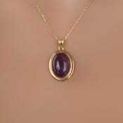 Collier en Améthyste Taille Ovale, Argent Sterling 925 Plaqué Or 14K, Pierre Précieuse Naturelle Délicate, Qualité Supérieure Certifiée IGI, Bijou Élégant - Product Image 6