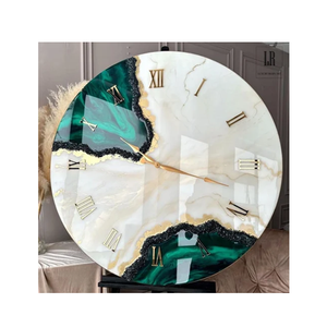 New Round Resin <b>Digital</b> Wall <b>Clock</b> with Quartz Movement Modern Design Needle Display Unique Color and Two-piece Combination - Product Image 4