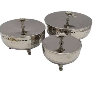 Cuenco de Metal para servir comida de Color plateado moderno, plato de fecha redondo elegante para el hogar, Hotel, restaurante, vajilla, Decoración de mesa - Product Image 1