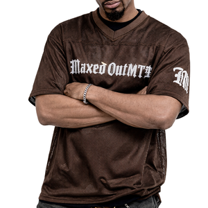 Maillot de football marron surdimensionné pour homme à col en V, en maille respirante, polyester, avec faible MOQ, personnalisable avec logo, OEM, marque privée, vente en gros - Product Image 5