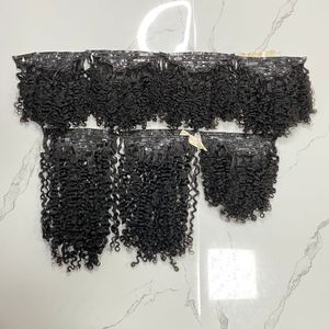 Clip sin costuras ins 100% Extensiones de cabello humano vietnamita Texturas rizadas Sin tejido químico Cutícula del cabello alineada para mujeres negras - Product Image 1