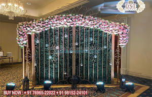 กรอบสแตนเลสสำหรับงานแต่งงานฉากหลังเวทีรับแต่งงานแผงโลหะสีทองสำหรับงานแต่งงาน - Product Image 2