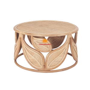 Meilleures ventes de meubles pour la maison, table basse en rotin naturel faite à la main avec un design en marbre luxueux en provenance du Vietnam - Product Image 4