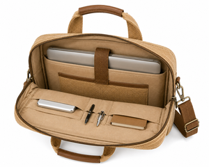 AMANI Jute Laptop Briefcase Business Classic Shoulder <b>Bag</b> Handle Closure Eco-Friendly <b>College</b> Fashionable Protective Laptops - Product Image 5
