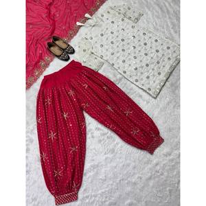 Ropa de Diseñador India y Pakistaní, Top de Fiesta, Patiala Salwar Dupatta - Product Image 3