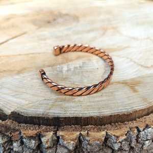Twisted <b>Copper</b> Cuff Bracelet Handmade Open <b>Bangle</b> Rustic Boho Adjustable Fashion Jewelry Elegance <b>Copper</b> Fashion Chic Bracelet - Product Image 2