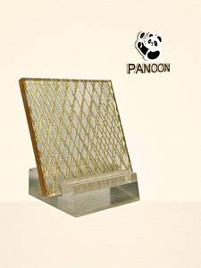 Verre artistique feuilleté clair moderne avec des accents d'or pour des applications d'hôtel de mur rideau de salle de bains - Product Image 4