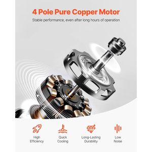 Pompa per vuoto rotativa a palette a 2 stadi ad alte prestazioni per HVAC, 9 CFM, per sistemi R134a R22 R410a, kit pompa per vuoto AC auto con bottiglia dell'olio - Product Image 3