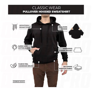 Men Cotton Hoodie Soft Midweight Fleece Pullover Hooded Sweatshirt Cozy Durable Everyday Fashion Hoodie Casual Sports Outdoor - Product Image 2