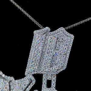Personalizado encanto colgante hielo Moissanite diamante nombre letra colgante 925 Plata Hip Hop joyería al por mayor - Product Image 3