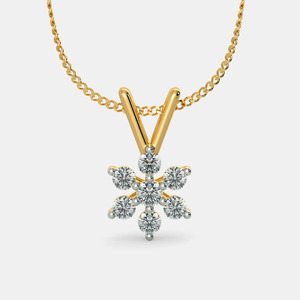 Collar con Colgante de Cruz de Oro Blanco con Diamante Cultivado en Laboratorio - Product Image 1