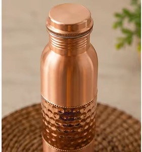 Hammered copper water bottle Pure copper <b>metal</b> bottle With handle Easy to carry - Product Image 2