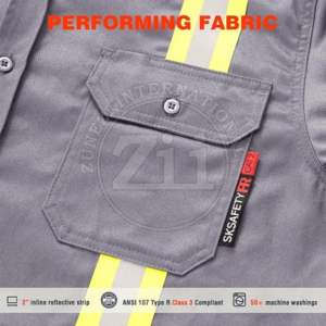 Chemises et vestes de travail réfléchissantes FR en coton pour la construction, vêtements de sécurité, nouvelle arrivée, coton épais, respirant - Product Image 2