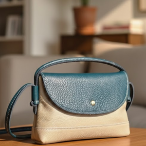 Bolso de Cuero Genuino para Mujer, Colección de Estilo Moderno, con Correa para el Hombro |   Bolso de Mano de Lujo Hecho a Mano en Dos Tonos |   Bolso de Cuero Premium - Product Image 2
