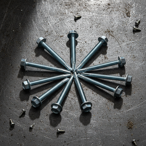 สกรูเจาะยึดหัวหกเหลี่ยมแบบพรีเมียม (เมตริก/นิ้ว) ชุบสังกะสี เกรด 8 สำหรับงานหนัก ทนทานต่อการกัดกร่อน เกลียวหยาบลึก - Product Image 1