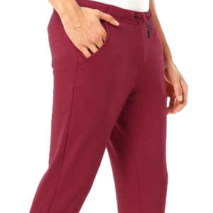 Pantalones Deportivos Color Borgoña para Hombre, Cintura Elástica con Cordón, Bolsillos Laterales, Tejido Transpirable, Ropa Casual de Otoño - Product Image 3