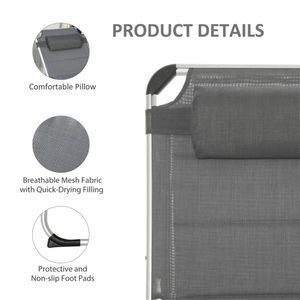 เก้าอี้เลานจ์ชายหาดพับได้สำหรับอาบแดดและพักผ่อนบนหาดทราย - Product Image 5