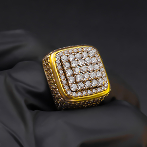 <b>Mens</b> 925 <b>Silver</b> Moissanite Diamond <b>Ring</b> Certified Diamond Iced Out Square Top <b>Signet</b> <b>Ring</b> Lightweight Hip Hop Luxury Jewelry - Product Image 4