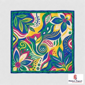 Custom Printed Square Tassel <b>Scarf</b> High Quality Soft Lightweight OEM ODM Manufacturer Socotra Custom Fabric Products - Product Image 3