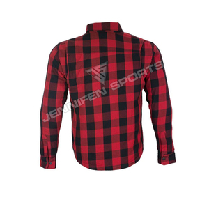 Camisa de Franela con Diseño a Cuadros Personalizado, 100% Algodón, Estilo Motociclista, Etiqueta de Diseño Personalizado, Talla Grande, Mezcla de Poliéster - Product Image 3