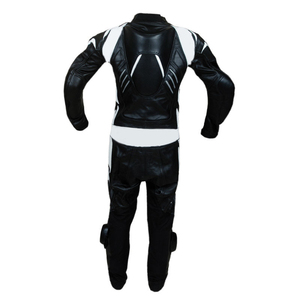 Traje de Motociclismo de Cuero Negro y Blanco de Alta Calidad para Hombre, Manga Larga, Resistente al Viento, para Todas las Estaciones, Mono Protector - Product Image 5