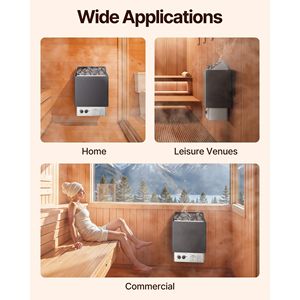 Stufa Elettrica per Sauna 6KW 220V con Controlli Integrati, Timer 3h, Temperatura Regolabile, in Legno di Hemlock Massiccio per Palestra, Bagno Turco, Sauna - Product Image 2
