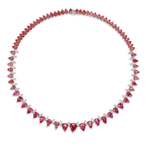 Luxury Women 925 <b>Silver</b> Ruby Pear Cut <b>Choker</b> Necklace with for Party - Product Image 1