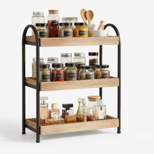 Elegant Decorative 3 Tier Wall Mounted Spice Rack Organizer Iron Design <b>Kitchen</b> Storage Shelf For Jars And <b>Pantry</b> Organization - Product Image 6