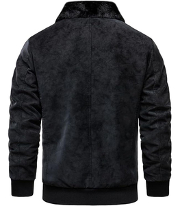 Veste de baseball pour homme élégante noire tissée à col montant, fermeture à bouton unique, respirante, écologique, séchage rapide, robuste, style Letterman - Product Image 4