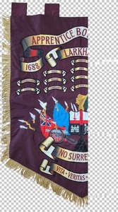 Custom Printed Ceremonial and Fraternal <b>Banner</b> - Apprentice Boys of Derry Larkhall Design with Gold Tassels and Hanging Tabs - Product Image 4