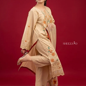 Ensemble de 3 pièces pour femmes, shalwar kameez pakistanais imprimé, vêtements décontractés, vêtements de fête, taille adulte - Product Image 2