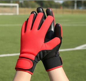 Gants de gardien de but professionnels à découpe négative - Gants de gardien de but de football en latex allemand rouge/noir Elite pour matchs et entraînements professionnels - Product Image 5